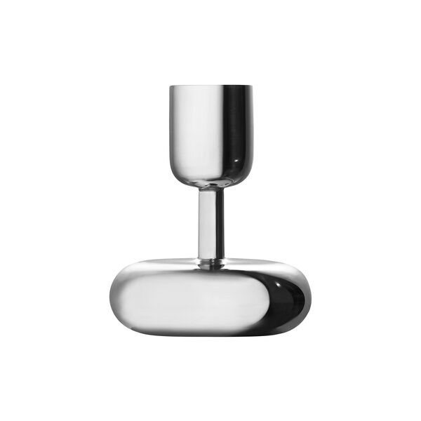 Nappula lysestage, stål, Iittala