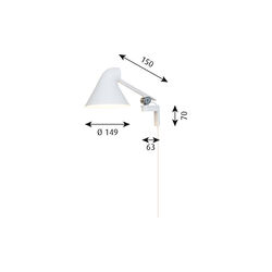 NJP kort v&aelig;glampe, hvid, Louis Poulsen