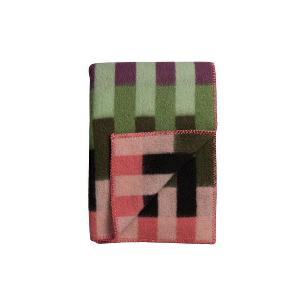 ÅSMUND BOLD Throw, pink/green, Røros Tweed