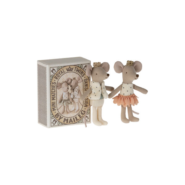 Lillebror og lillesøster royale tvillinger mus i tændstikæske, Maileg