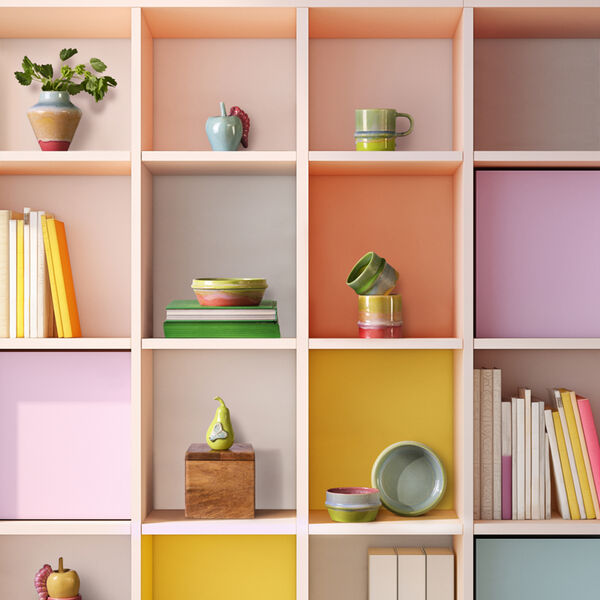 Poppery krus, yellow/apple green/pink, K&auml;hler