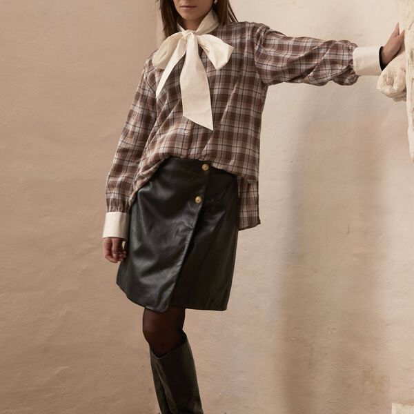 1034PBOKomi leather skirt, black, PBO