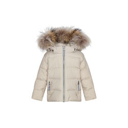 Baby Down Jacket with Fur, oat, VER de TERRE