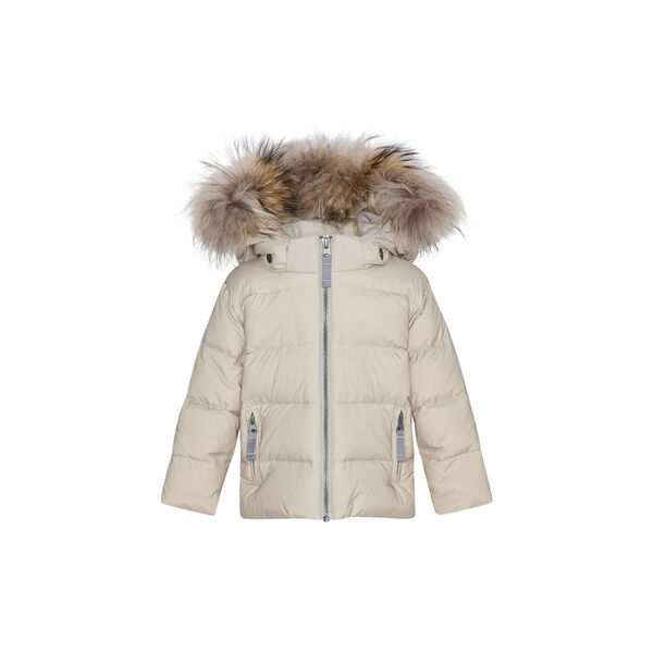 Baby Down Jacket with Fur, oat Baby Down Jacket with Fur, oat, VER de TERRE