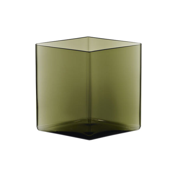 Ruutu vase, moss green, Iittala