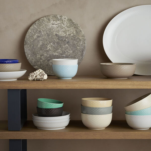 Rhombe Earth Skål, clay, Lyngby Porcelæn