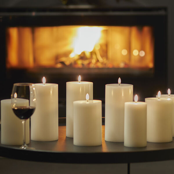 LED Pillar Candle 15 cm, nordic white, Uyuni Lighting