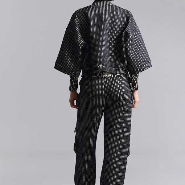 Scuba tiles bomber jakke, black/ivory scuba tiles, BITTE KAI RAND