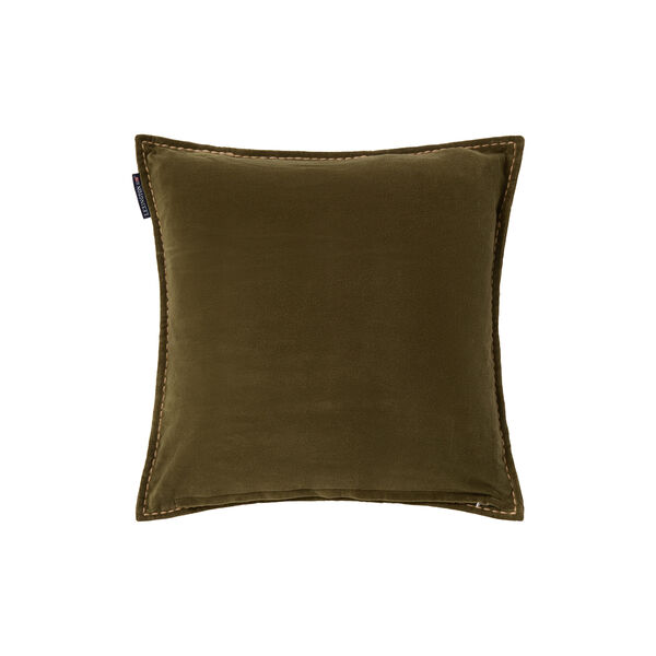 Wreath Velvet Pillow Cover, olive/brown/white, Lexington
