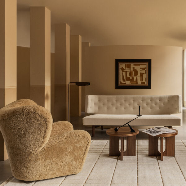 The Tired Man Lounge Chair & Ottoman | Dark Stained Oak/Honey | Stol, Audo Copenhagen