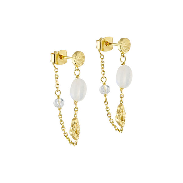 K&aelig;de&oslash;reringe med sten, aqua, Pure by Nat