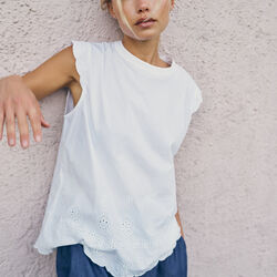 Flora Leaf Top, white, CARE BY ME