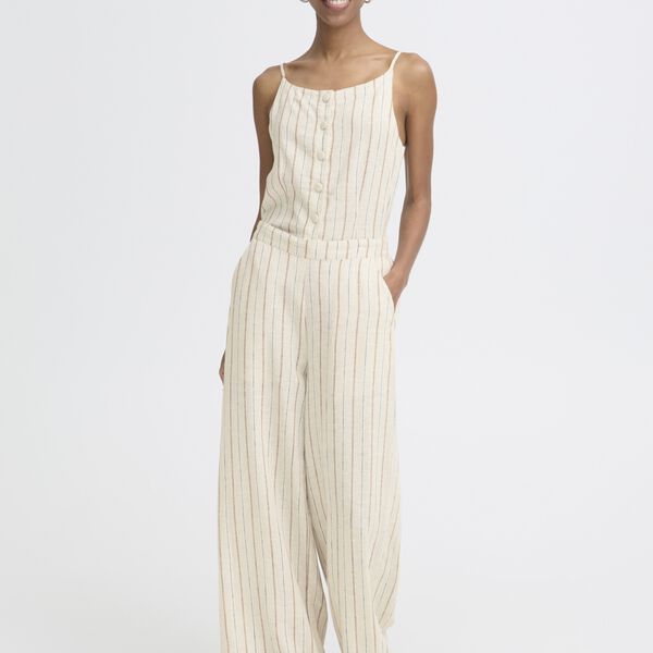 IHLINNO Trpusers, brown stripe, ICHI