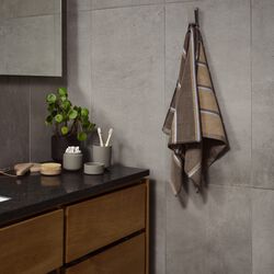 Sauna h&aring;ndkl&aelig;de, taupe/camel/sky blue, Zone Denmark