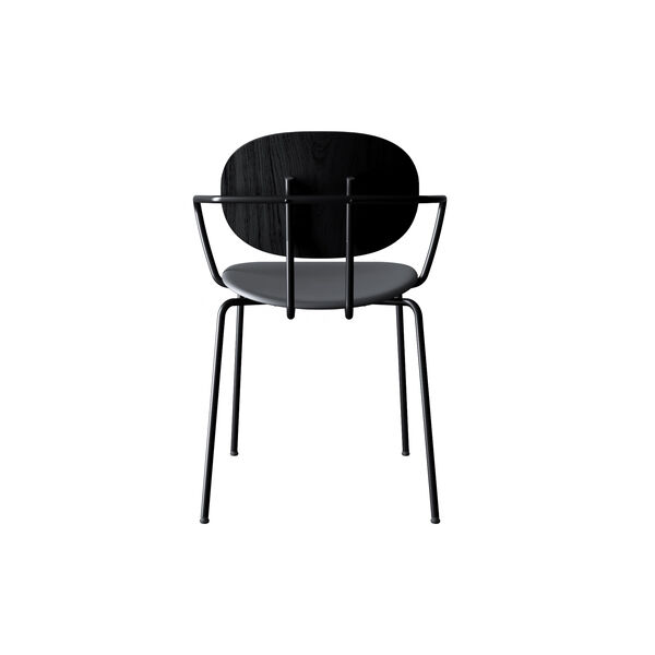 PIET HEIN Chair with Arms, black lacquered oak/Solid Black 509, Sibast Furniture