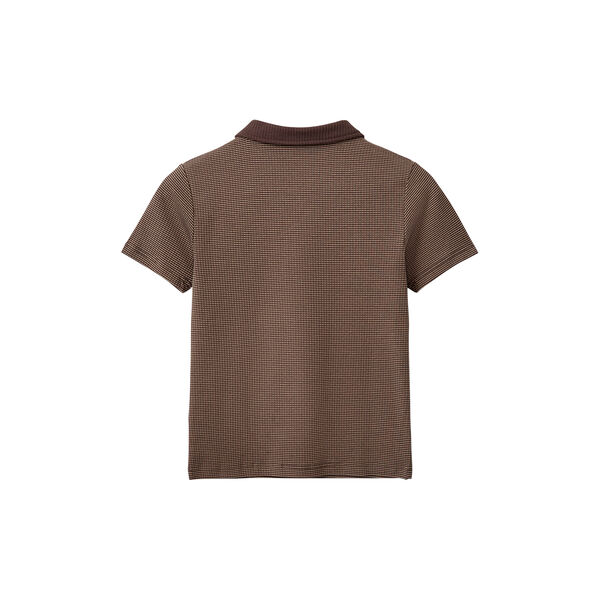 CALISTASW RIB POLO T-SHIRT, brown striped, Sofie Schnoor