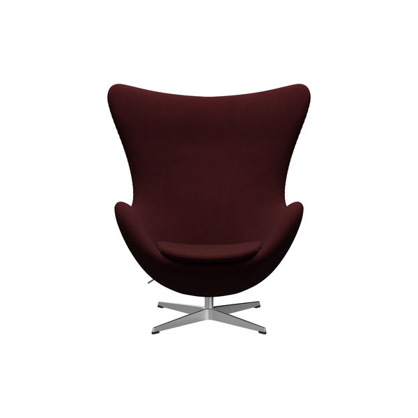 &AElig;gget&trade; 3316 loungestol, Christianshavn 1141 red/satin brushed aluminium, Fritz Hansen