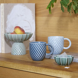 Samsurium Art deco krus, blue/grey, Dottir Nordic Design