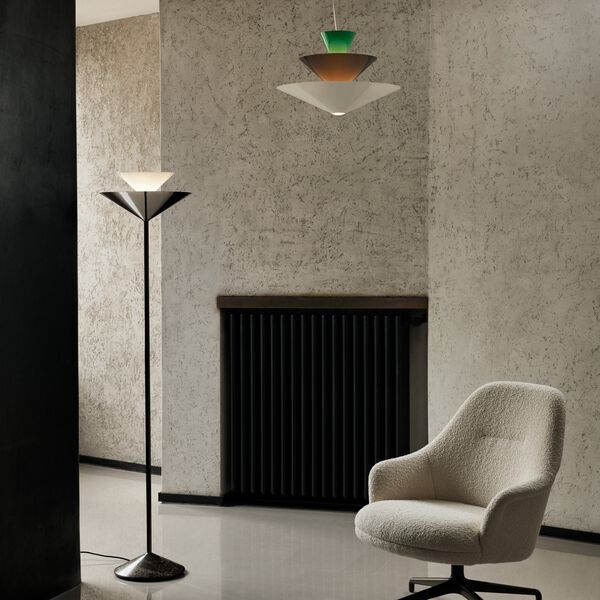 Gio LN28 | Emperador Marble/Dark Chrome&nbsp;| Gulvlampe, &Tradition
