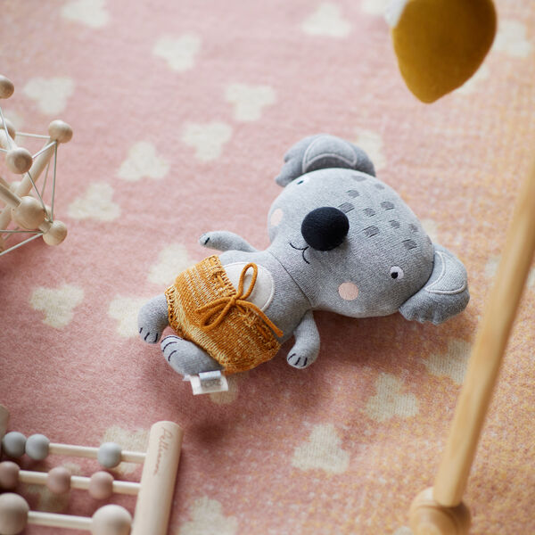 MELVIN Baby Size Throw, light pink/yellow, Røros Tweed