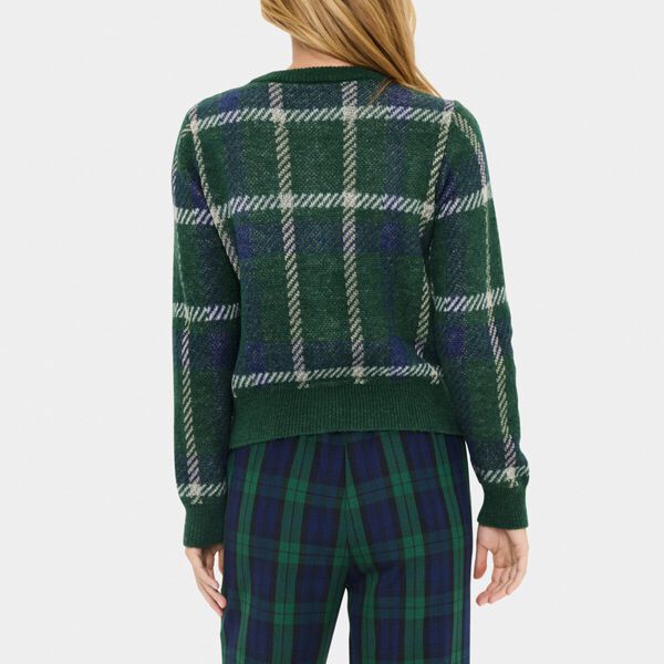 MoanaSZ Cardigan, botanical naval plaid, Saint Tropez