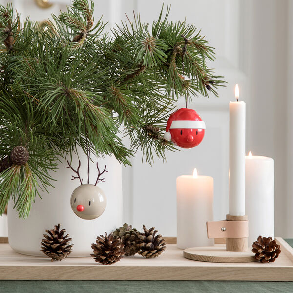 Reindeer Ornament 2 pcs, latte, Hoptimist