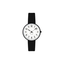 Station armbåndsur, white/black/black Station armbåndsur, white/black/black, Arne Jacobsen Watches
