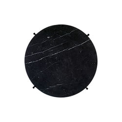 TS Coffee Table Ø55, black marquina marble/black TS Coffee Table Ø55, black marquina marble/black, GUBI