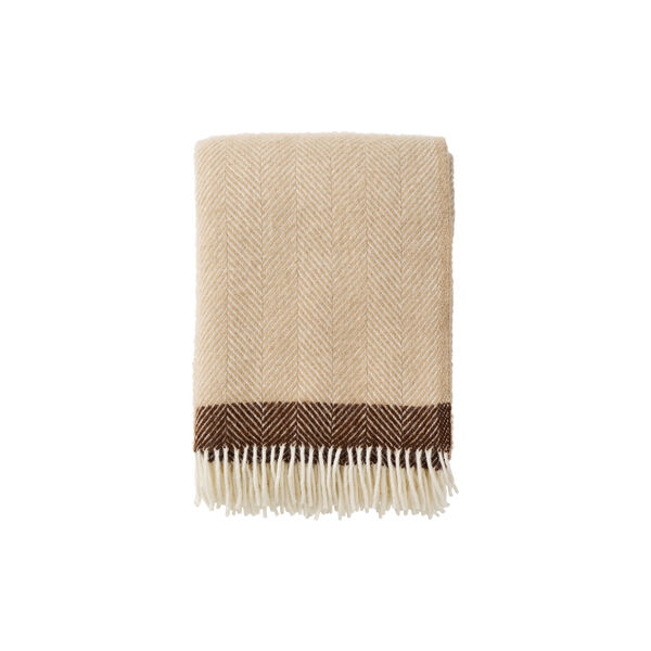 Vilhelm plaid, beige/brown, Klippan Yllefabrik