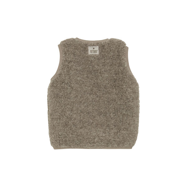 Vest Wool Teddy with Lining, camel melange, HUTTEliHUT