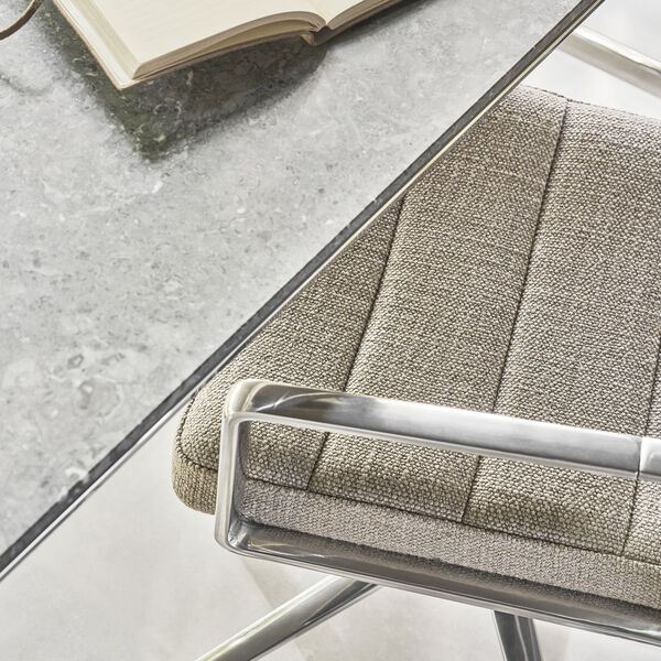 VIPP453 Swivel+ Chair with Castors, dark sand/polished aluminium, Vipp