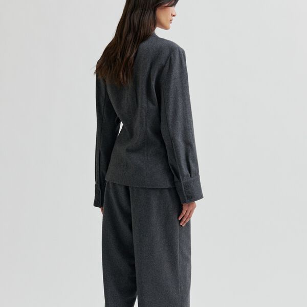 Milea Wrap Shirt, dark grey melange, Second Female