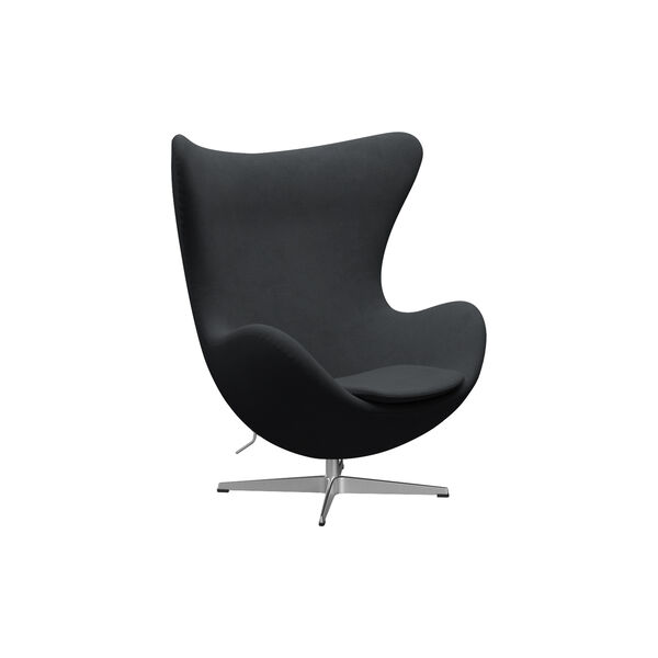 &AElig;gget&trade; 3316 loungestol, Christianshavn 1173 grey/satin brushed aluminium, Fritz Hansen
