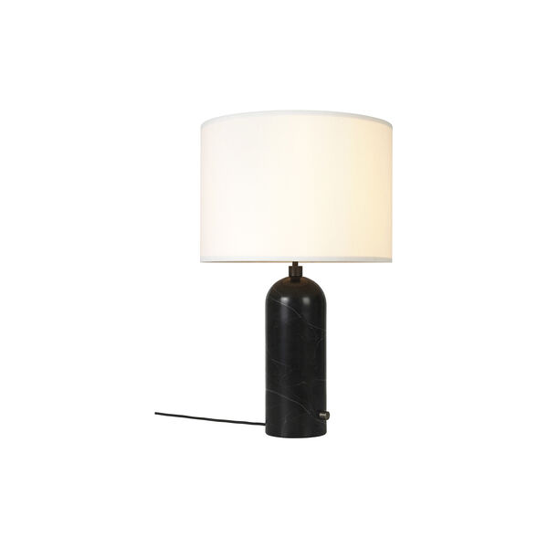 Gravity Table Lamp, black marble/white, GUBI