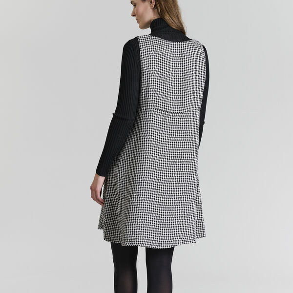 Chesu ærmeløs kjole, black/ivory pepita, BITTE KAI RAND