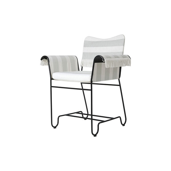 Tropique Dining Chair with Fringes, Leslie Stripe Limonta 20/classic black, GUBI