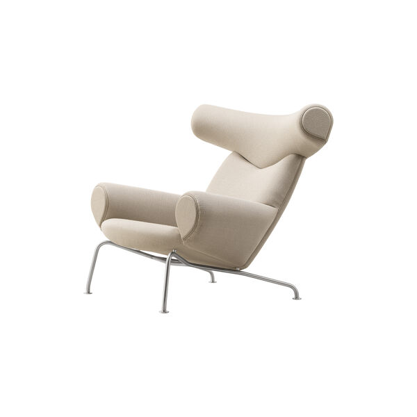 Wegner Ox Chair |  Warm Grey | L&aelig;nestol + Ottoman, Fredericia Furniture