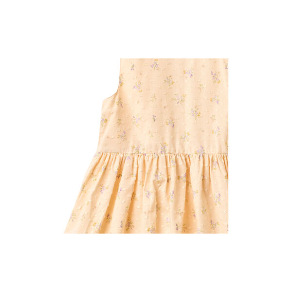 Dress Elma, barely apricot flowers, Wheat