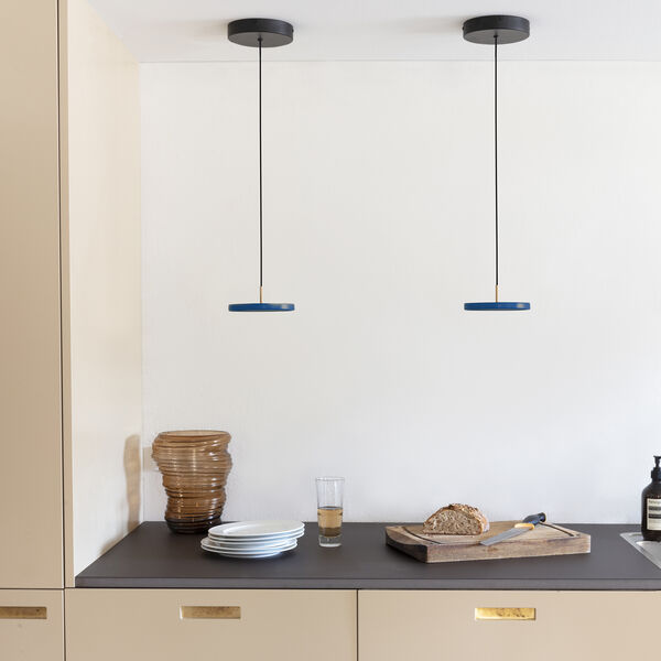 Asteria Micro Pendant, petrol blue/brass, UMAGE
