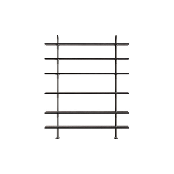 Keen Shelving, black brass/ash veneer, GUBI