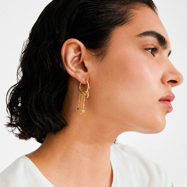 MYLAN &oslash;reringe, guldbelagt, Pilgrim