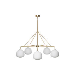 Holborn 5 Chandelier, brass, Rubn