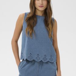 RozlynnSZ Blouse, medium blue denim, Saint Tropez