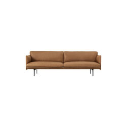 Outline Sofa 3-seater, refine leather cognac/black, Muuto