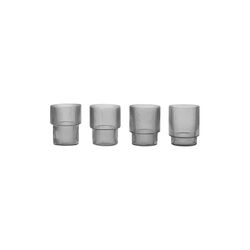 Ripple Glasses 4 pcs, smoked grey, ferm LIVING
