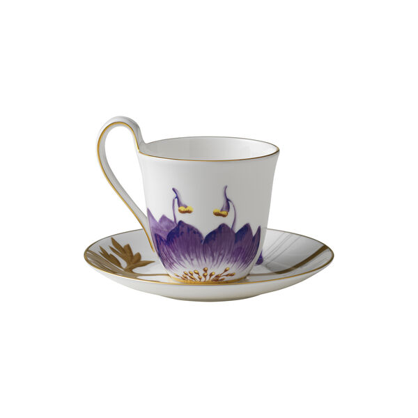 Flora h&oslash;jhankskop med underkop stedmoderblomst 27 cl, Royal Copenhagen
