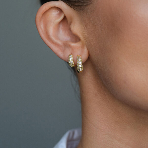 Dome Pave Hoops Dome Pave Hoops, Philippa Studios