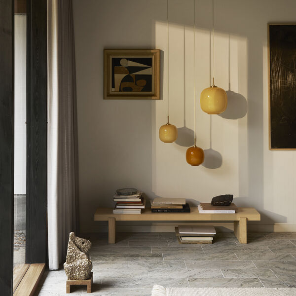 VL45 Radiohus pendel, amber, Louis Poulsen