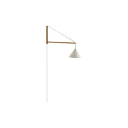 Suspended Wall Lamp, oak/white, MOEBE