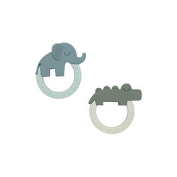 Deer Friends 2-pak bidelegetøj, green/blue, Done by Deer